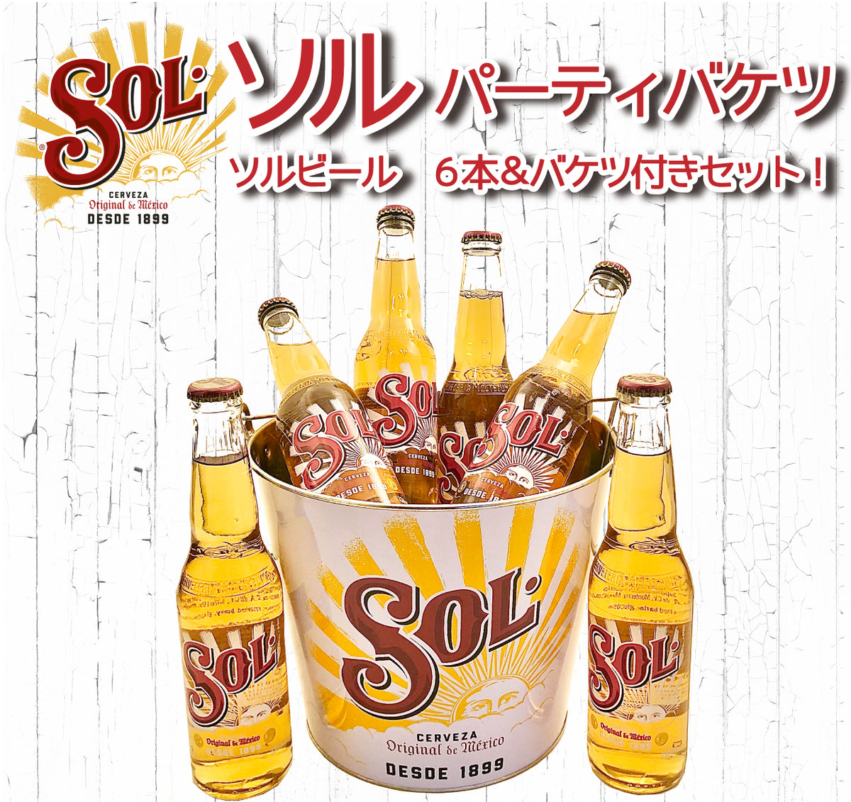 ソルビール パーティバケツセット ６本＆バケツ コースター６枚